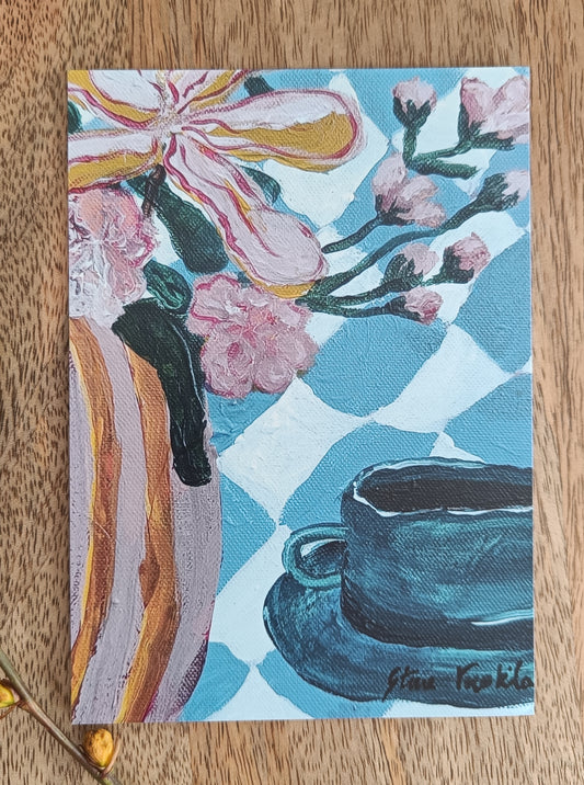 Kortti "Kahvia & kukkia" A6